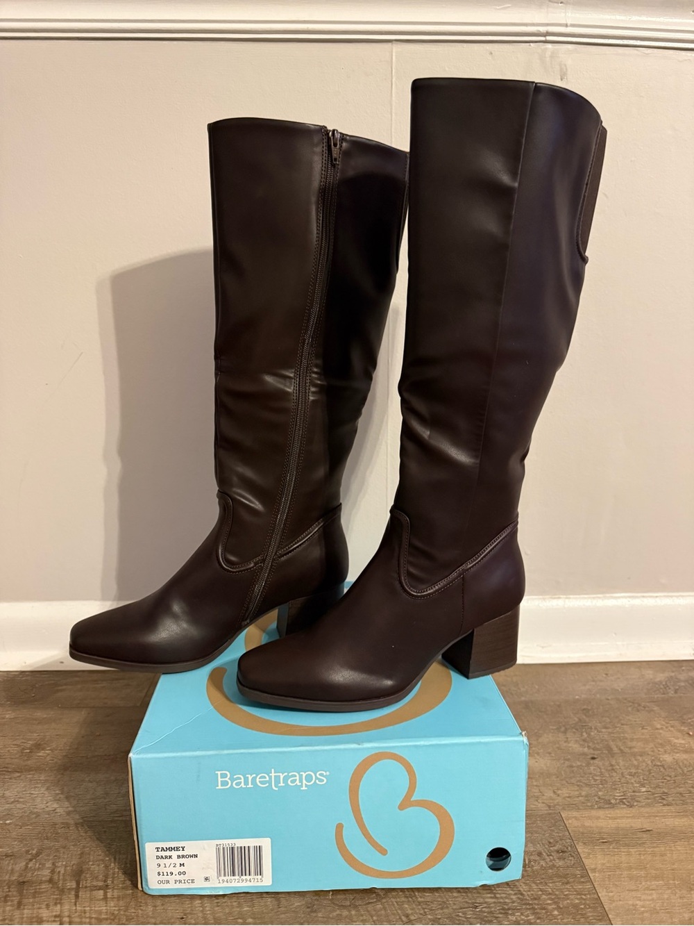 Women's Dark Brown Over-the-Knee Block Heel Boots